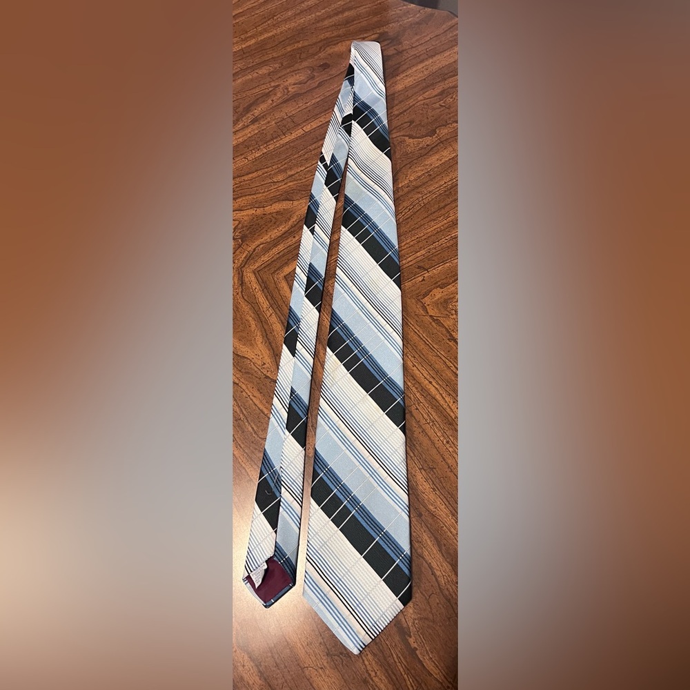 Montgomery Ward Blue And White Tie